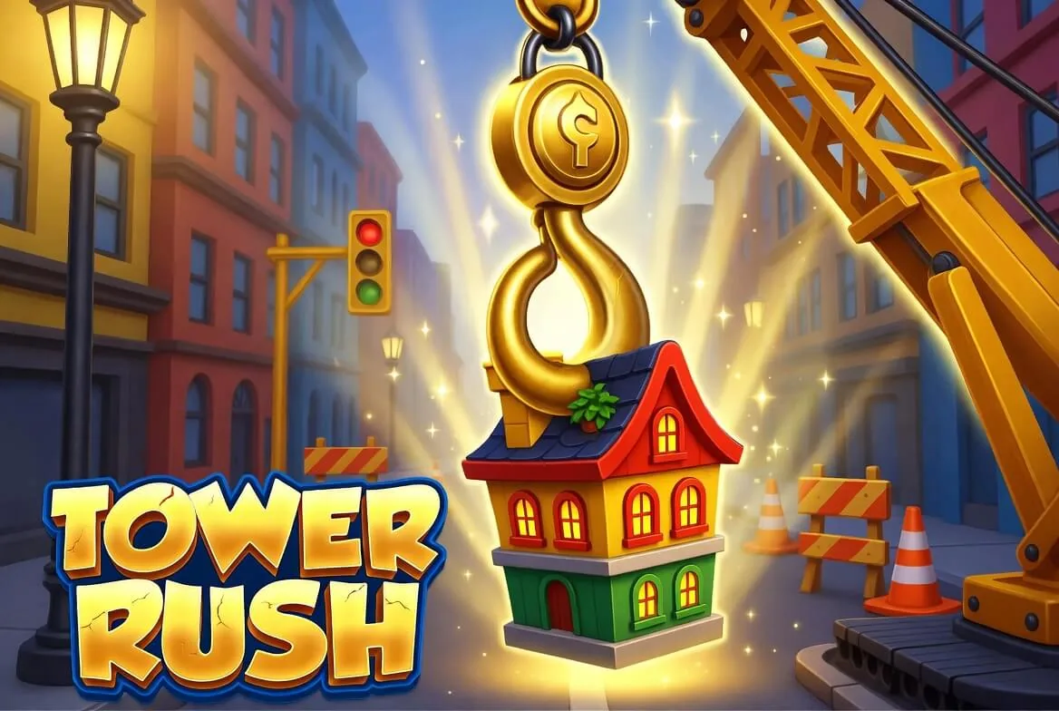 Tower Rush demo round with the multiplier climbing floor by floor