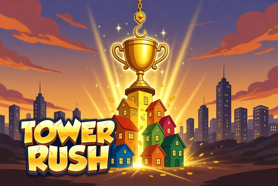 Tower Rush game round showing the provably fair multiplier meter