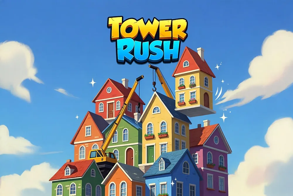 Tower Rush app opened on a mobile handset mid-build